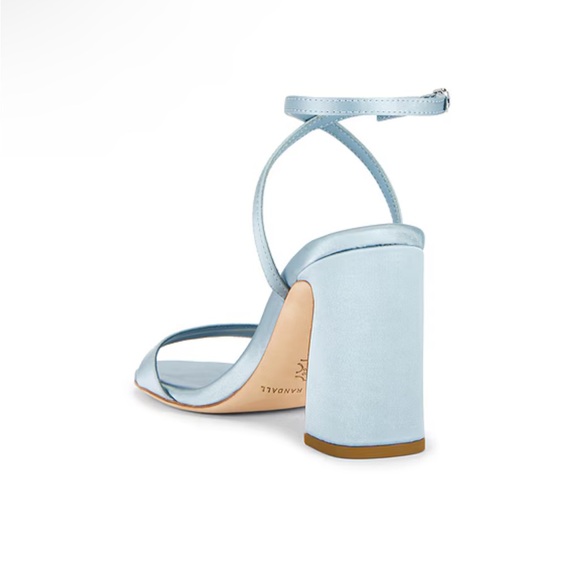 Loeffler Randall Malia Satin Curved Heel Sandal Pale Blue - Picture 4 of 13